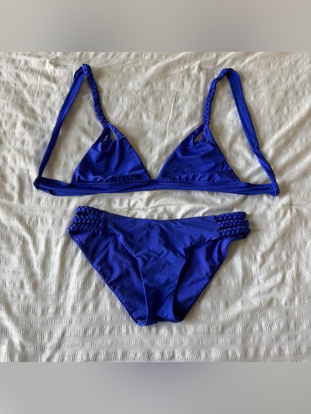 Blue Braided Strap Bikini Set